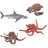 4 Figurines les Animaux Marins 10 mois et plus