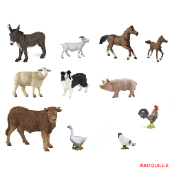 Figurines 11 animaux de la ferme (figurines papo)