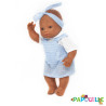 Poupée corps dur sans cheveux 30cm métis robe bleu