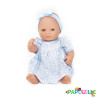 Poupée corps dur sans cheveux 30cm européenne robe bleu