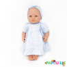 Poupée corps dur sans cheveux 30cm européenne robe bleu