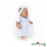 Poupée corps dur sans cheveux 30cm européenne robe bleu
