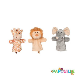 Les 3 marionnettes animaux sauvages