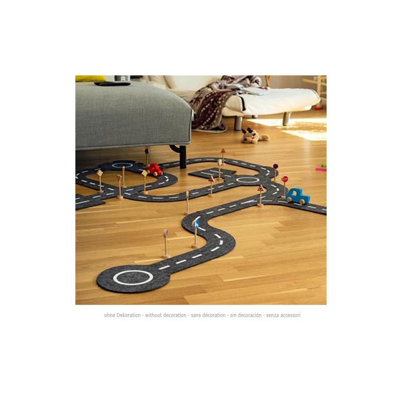 Circuit en feutre avec 2 voitures, 30 éléments