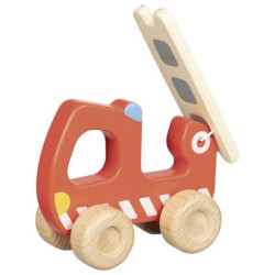 Camion de pompiers avec échelle en bois