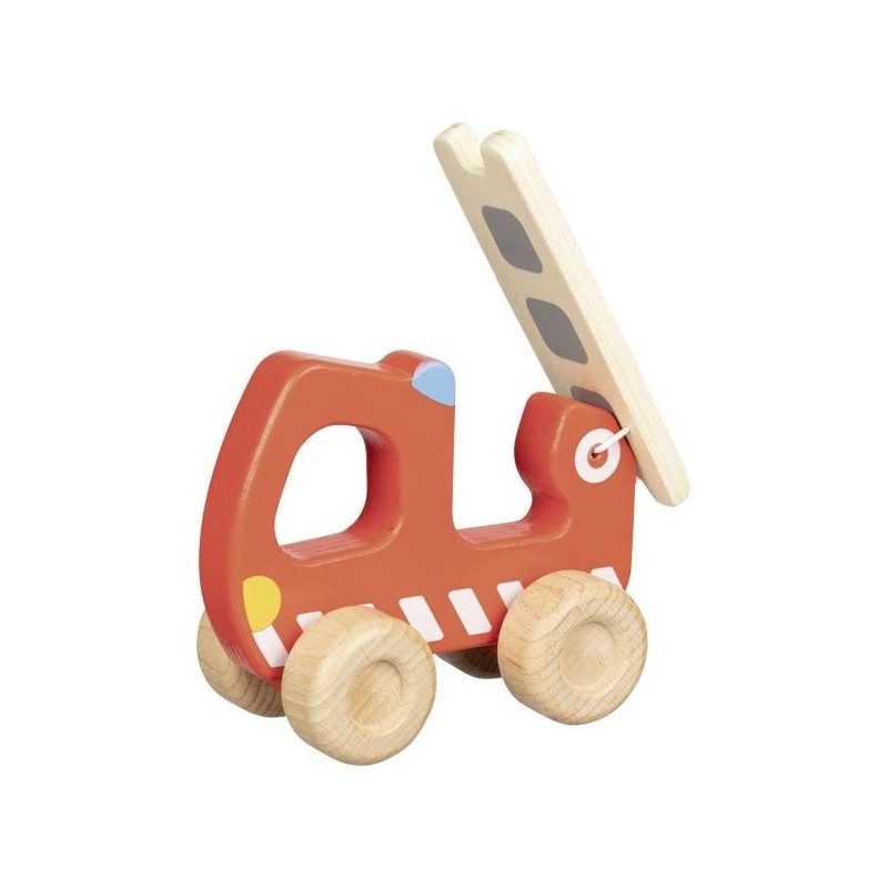 Camion de pompiers avec échelle en bois