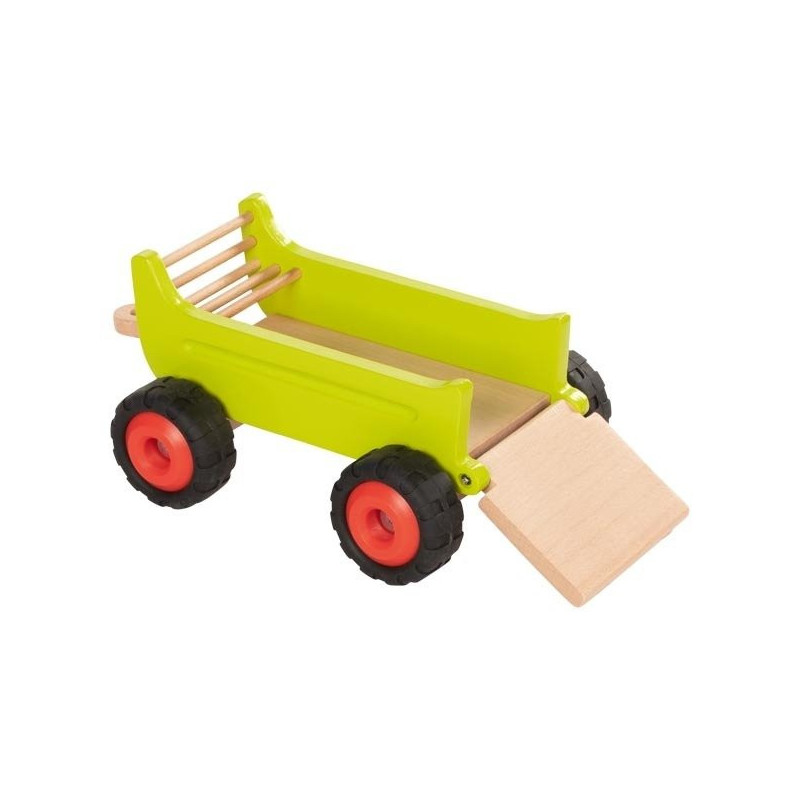 Tracteur avec remorque en bois
