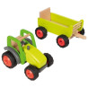 Tracteur avec remorque en bois