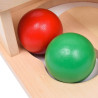 Jeu de maillet et toboggan à boules en bois
