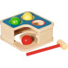 Jeu de maillet et toboggan à boules en bois