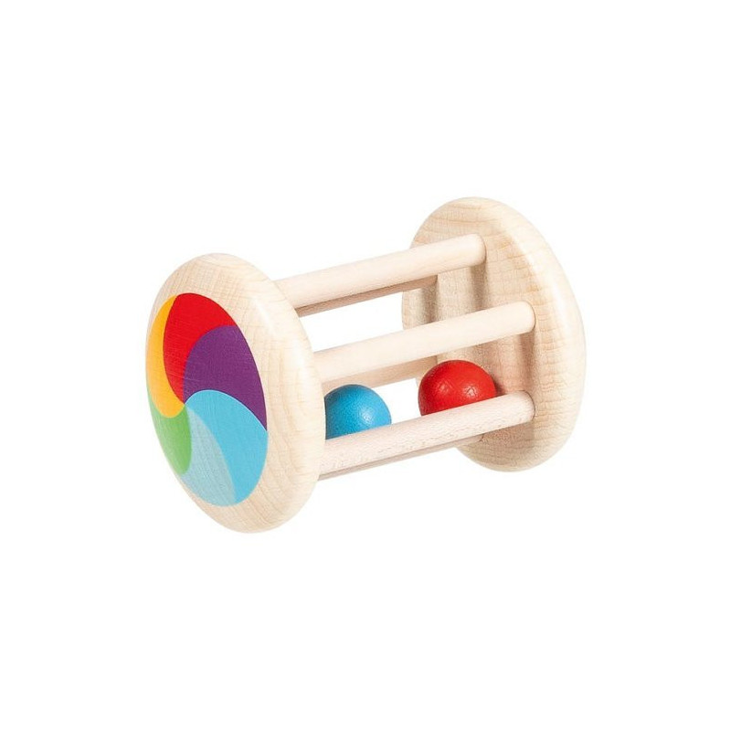 Hochet en bois à grelots