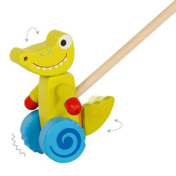 Crocodile à pousser - en bois