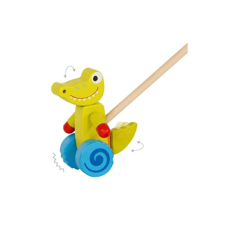 Crocodile à pousser - en bois