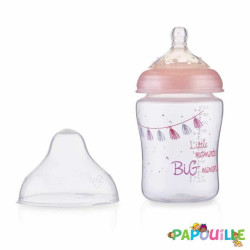 Biberon - little moments - débit lent - 270ml - 0m+ ( nuby ) rose