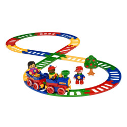 Circuit de train avec figurines