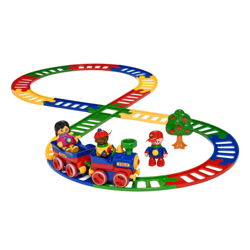 Circuit de train avec figurines