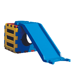 Aire de jeux toboggan avec cube échelle