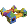Aire de jeux cubique château