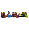 Aire de jeux extérieur 3 toboggans