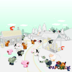 Set de 22 figurines les animaux de la ferme petit monde de wow