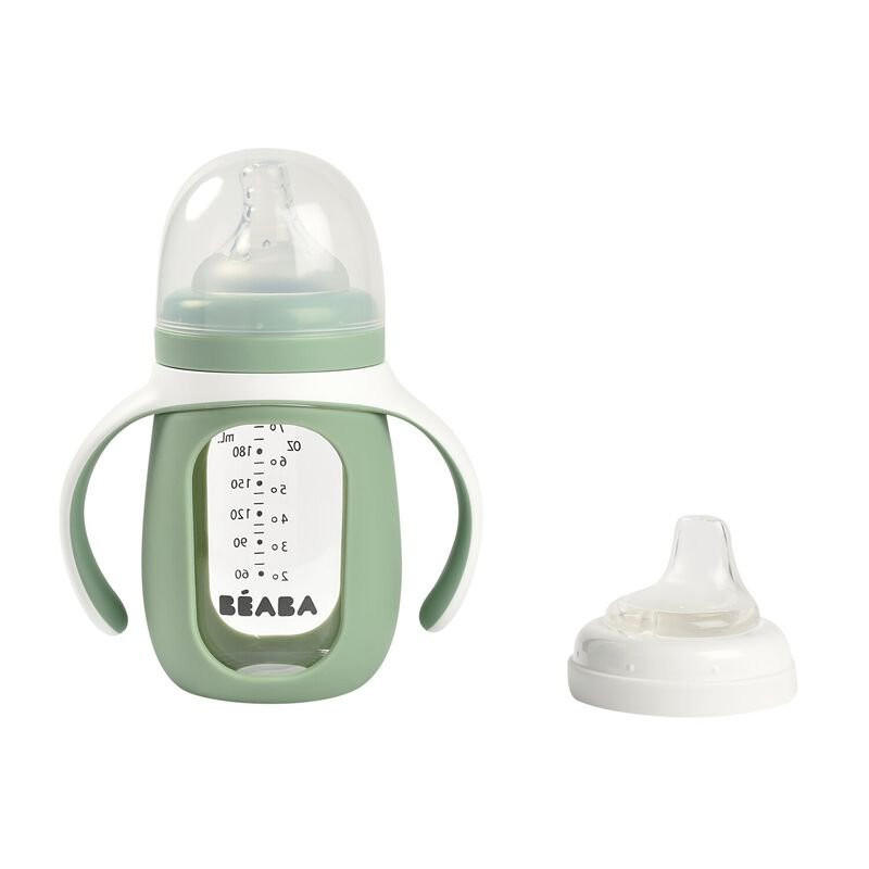 Biberon verre d'apprentissage 2 en 1 210 ml