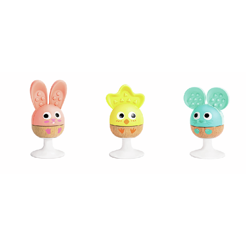 3 hochets à ventouse - animaux