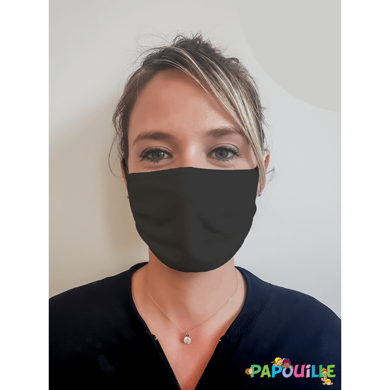 Masque protection visage tissu uns1 réutilisable anti-projections adulte blanc afnor