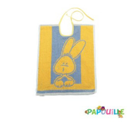 Lot de 6 bavoirs à lacets 30 x 40 cm coloris assortis lapin