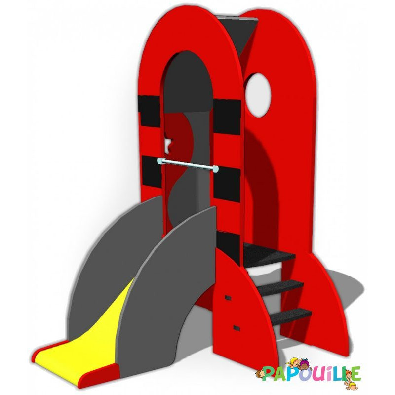 Toboggan jeu extérieur pour enfant en bois fusée