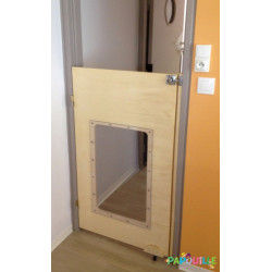 Portillon en bois fenêtre avec roulette sur mesure