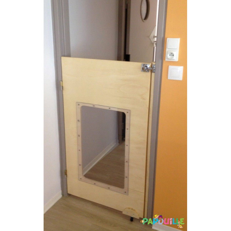 Portillon en bois fenêtre avec roulette sur mesure