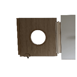 Portillon en bois oculus avec roulette sur mesure