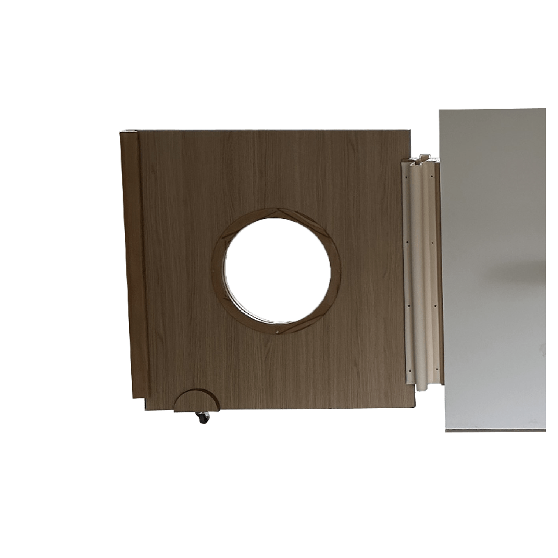 Portillon en bois oculus avec roulette sur mesure