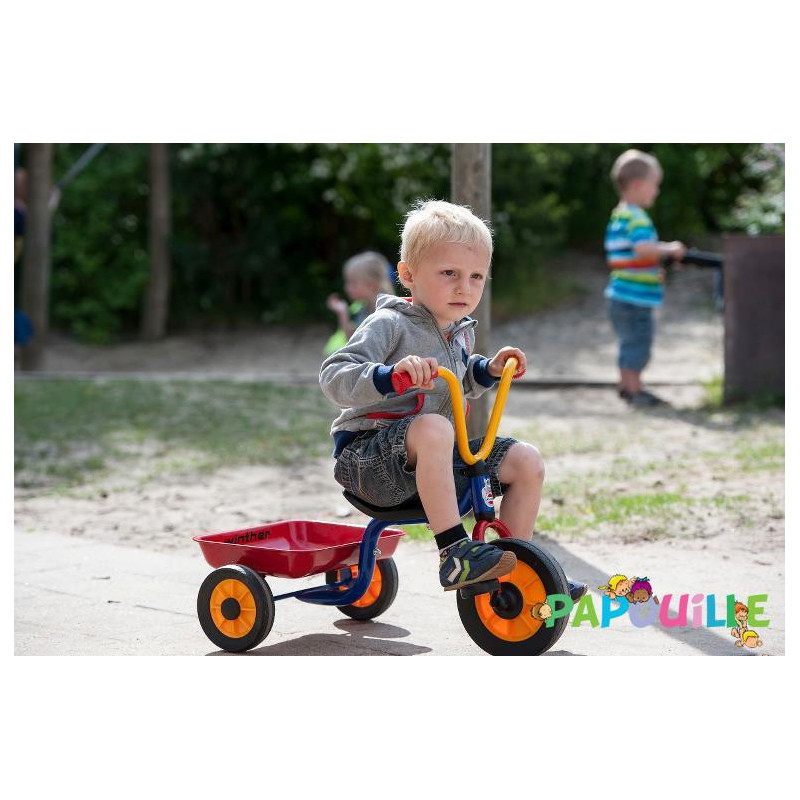 Tricycle maternelle avec benne mini viking bleu