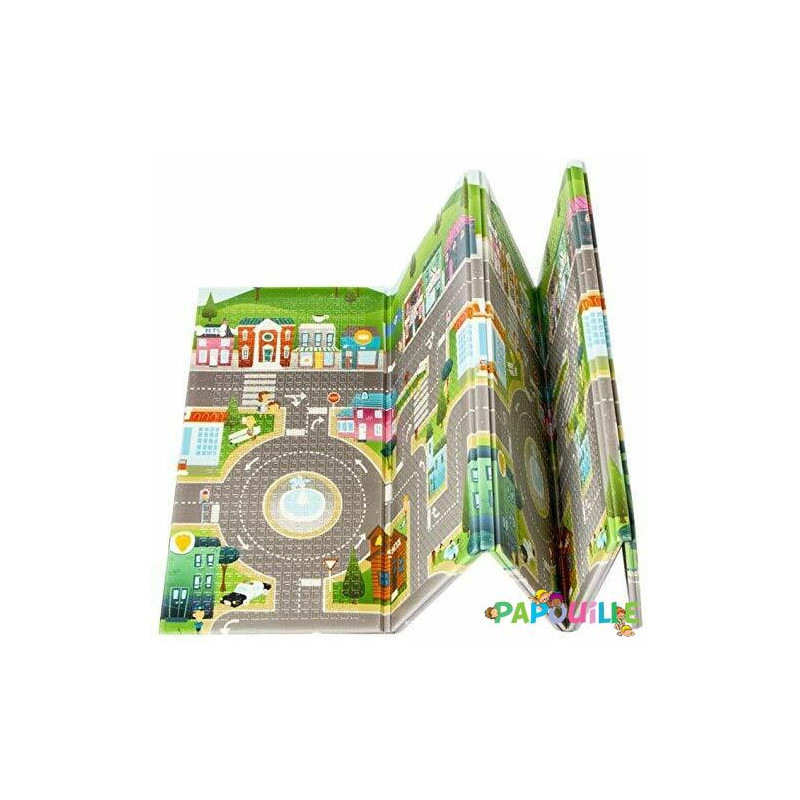 Tapis de jeu double face ville et zoo