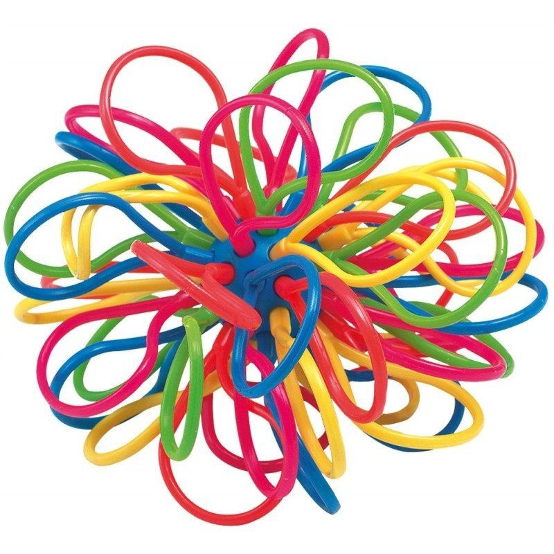 Balle souple à boucles multicolore