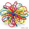 Balle souple à boucles multicolore