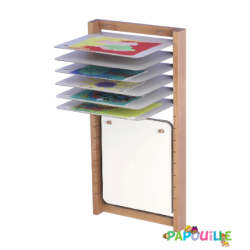 Sèche dessins mural en bois 15 plaques