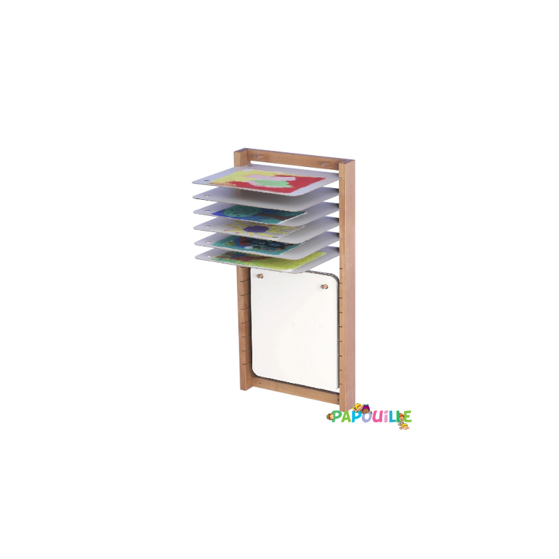Sèche dessins mural en bois 15 plaques