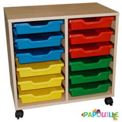 Meuble 2 colonnes avec 12 bacs