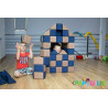 Cubes de constructions basic magnétiques de psychomotricité tissu 100 pièces fuchsia et jaune