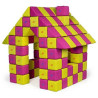 Cubes de constructions basic magnétiques de psychomotricité tissu 100 pièces fuchsia et jaune