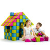 Cubes de constructions basic magnétiques de psychomotricité tissu 100 pièces fuchsia et jaune
