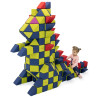 Cubes de constructions basic magnétiques de psychomotricité tissu 100 pièces fuchsia et jaune
