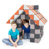 Cubes de constructions basic magnétiques de psychomotricité tissu 100 pièces fuchsia et jaune