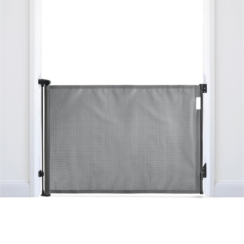 Barrière rétractable jusqu'à 140 cm - Gris