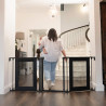 Barrière 3 panneaux 74.5cm à 1.95m - Noir