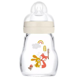 Biberon Verre 170ml 0 à 6 mois Tétine Débit 1 aqua
