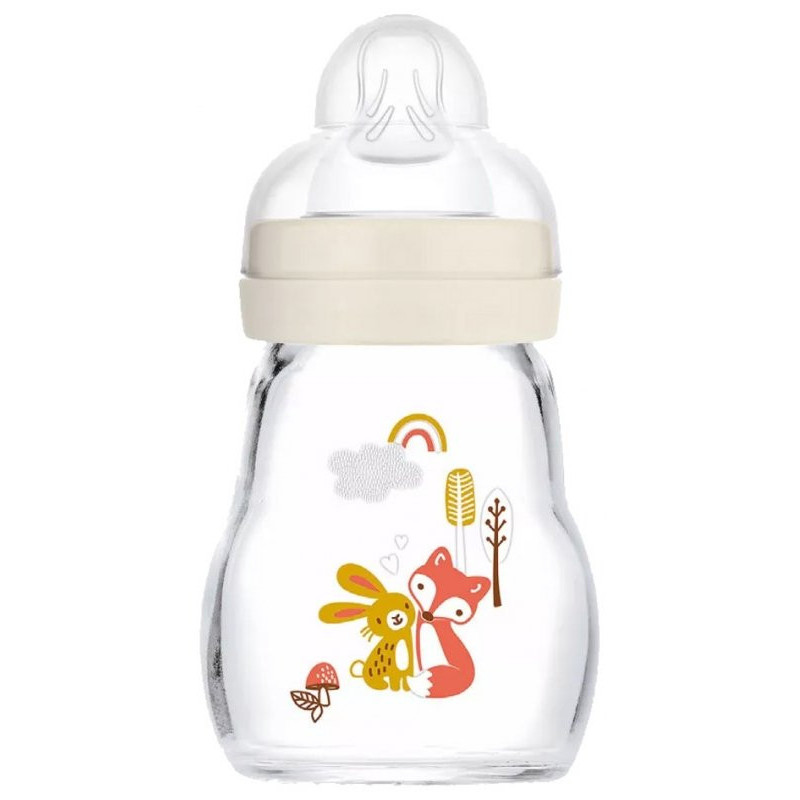 Biberon Verre 170ml 0 à 6 mois Tétine Débit 1 aqua