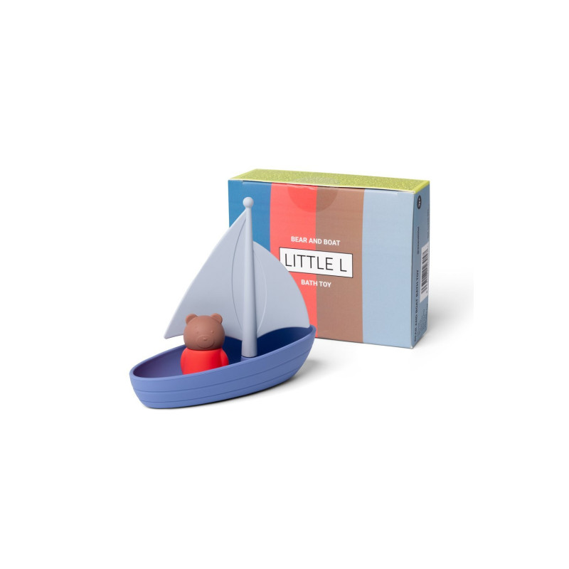 Jouets de bain ours sur un bateau en silicone  - Little L